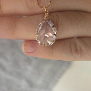 white and gold necklace with crystal for formal and special occasions